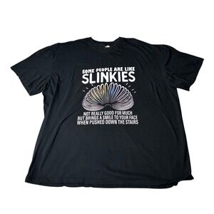 Black Sarcastic Slinkies Graphic T Shirt Funny Quote Tee 3XL